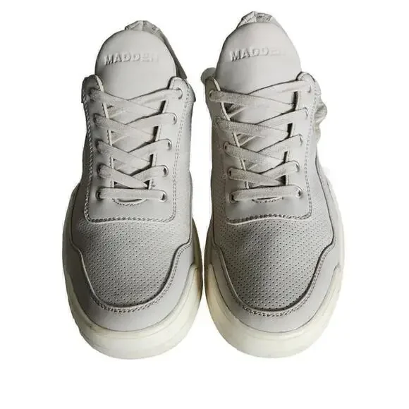 Steve Madden Mens Jayes Tennis Shoes Size 8.5 Grey And White - Picture 2 of 7